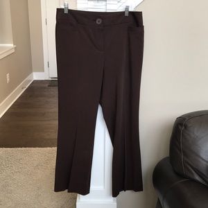 Brown work slacks with detailed pockets